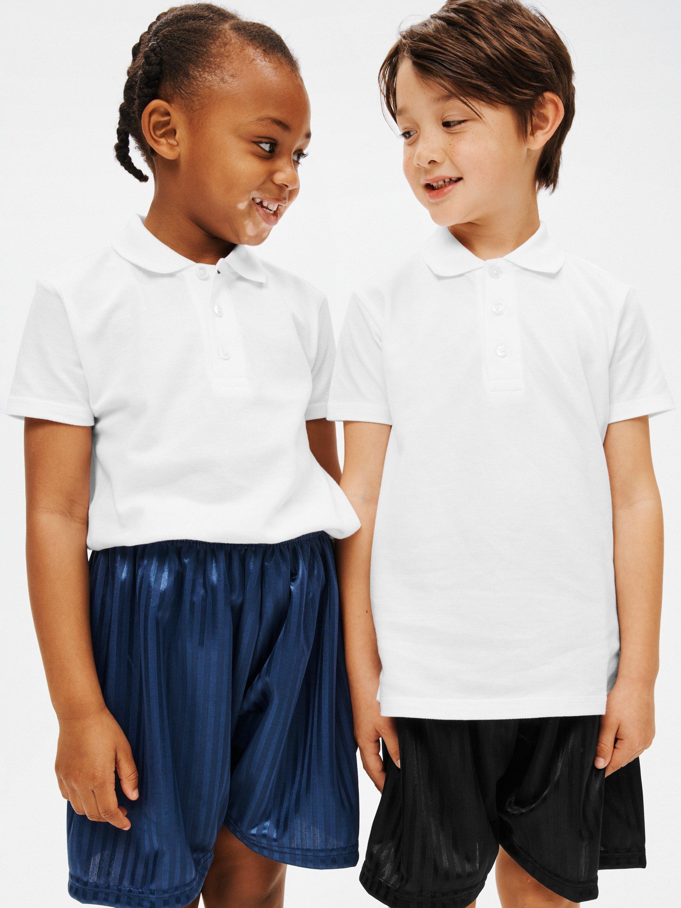 John Lewis Unisex Pure Cotton School Polo Shirt Pack of 2