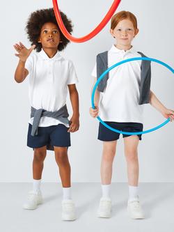 John Lewis Kids' Easy Care Short Sleeve School Polo Shirt, Pack of 2 - view 2, White