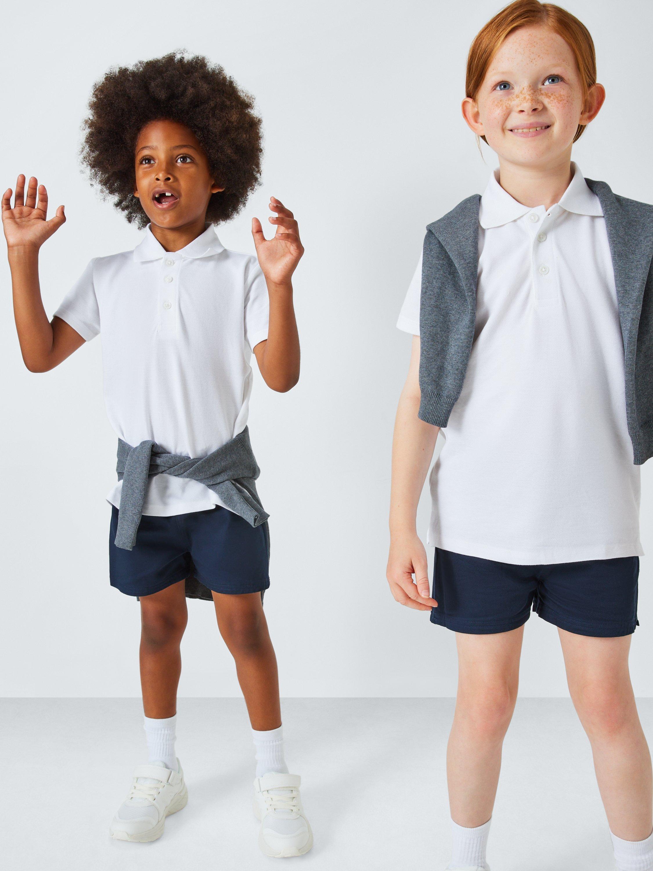 Product image 5 of 8, which shows John Lewis Unisex Pure Cotton School Polo Shirt, Pack of 2, White, 3 years