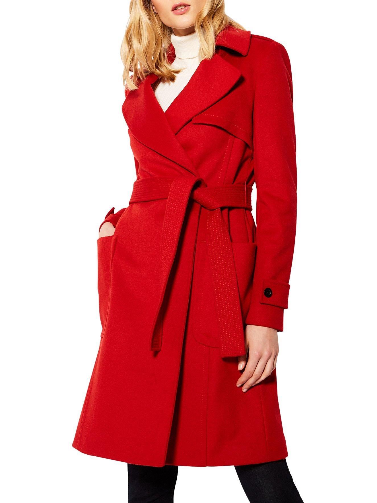 Karen Millen Investment Wool Coat Red