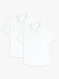 John Lewis Organic Cotton Short Sleeve School Blouse, Pack of 2, White