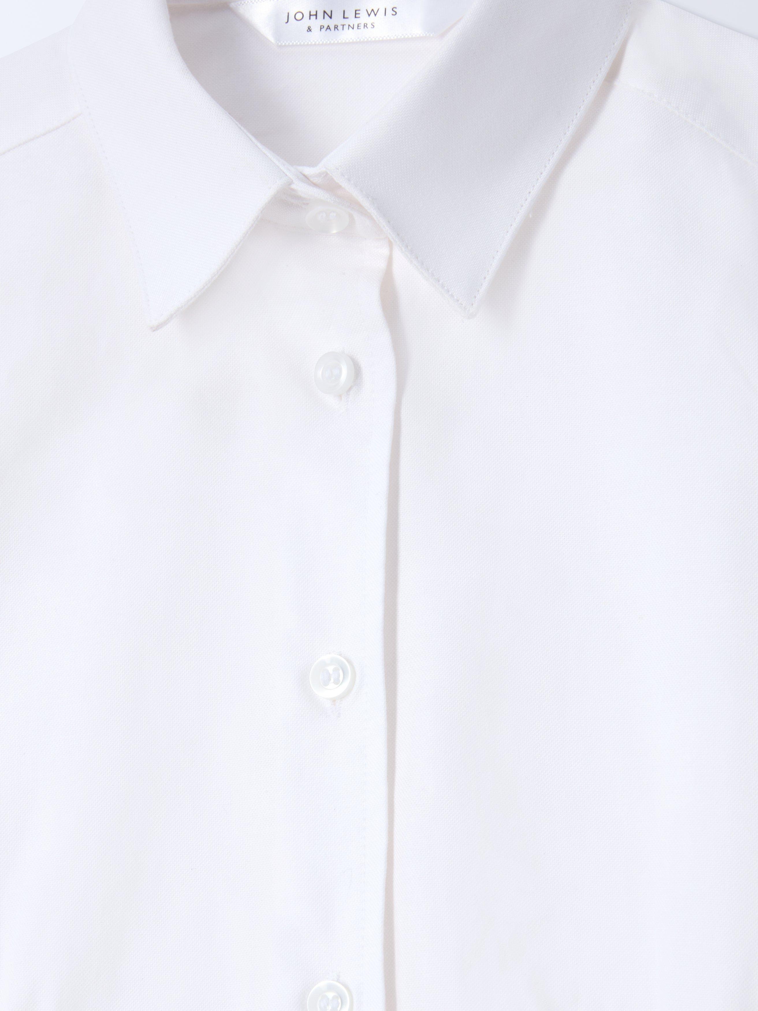 Product image 7 of 7, which shows John Lewis Organic Cotton Short Sleeve School Blouse, Pack of 2, White, 3 years
