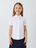 John Lewis Organic Cotton Short Sleeve School Blouse, Pack of 2, White