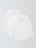 John Lewis Boys' GOTS Organic Cotton Long Sleeve School Shirt, Pack of 2, White