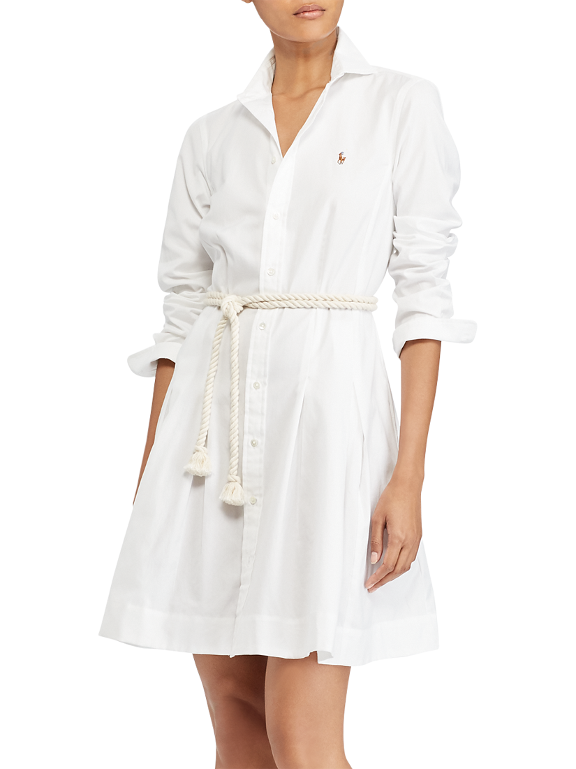 Polo Ralph Lauren Charlotte Oxford Cotton Shirt Dress White