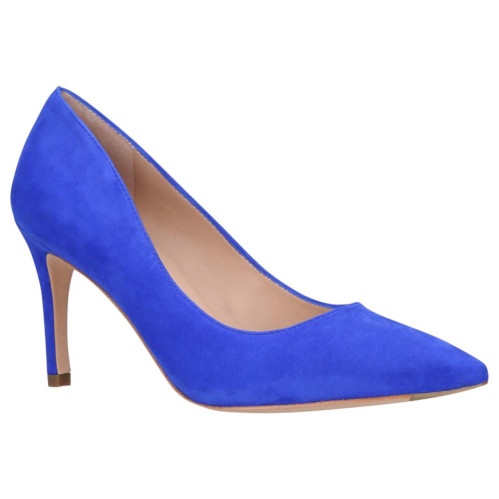 Kurt Geiger London Lowndes Stiletto Heel Court Shoes, Blue Suede