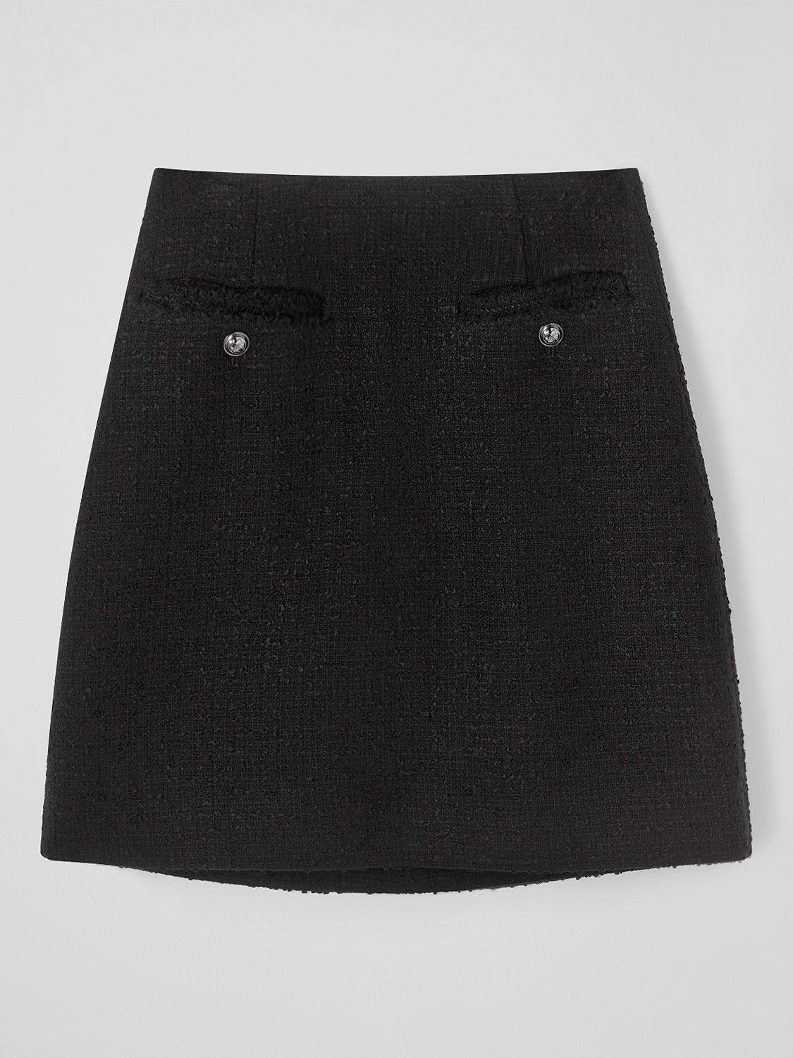 Product image 1 of 4, which shows L.K.Bennett Charlee Tweed Skirt, Black, 6