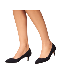 L.K.Bennett Audrey Pointed Toe Court Shoes - view 2, Navy Suede