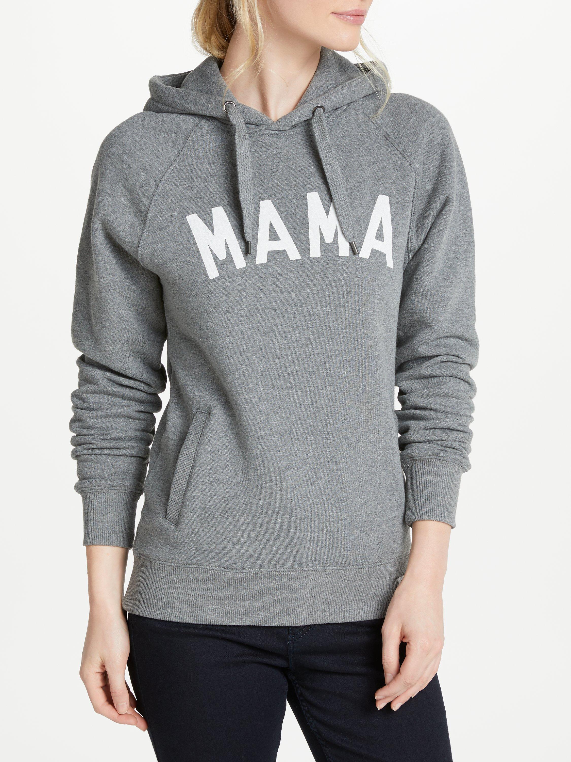 Selfish Mother Mama Hoodie, Grey/White