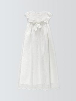 John Lewis Heirloom Collection Baby Silk Lace Gown, Cream - view 2, Cream