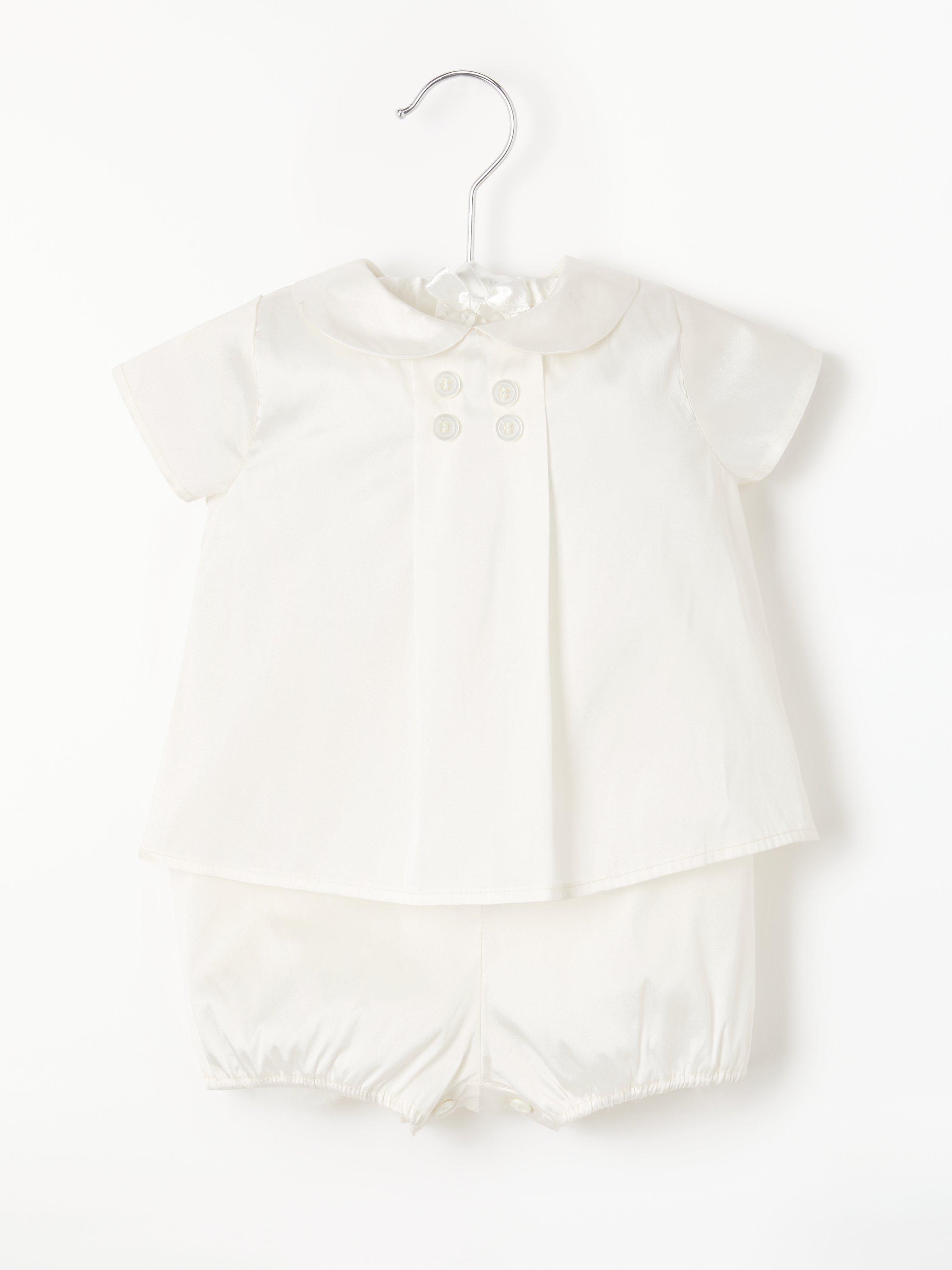 John Lewis & Partners Baby Christening Romper, Cream