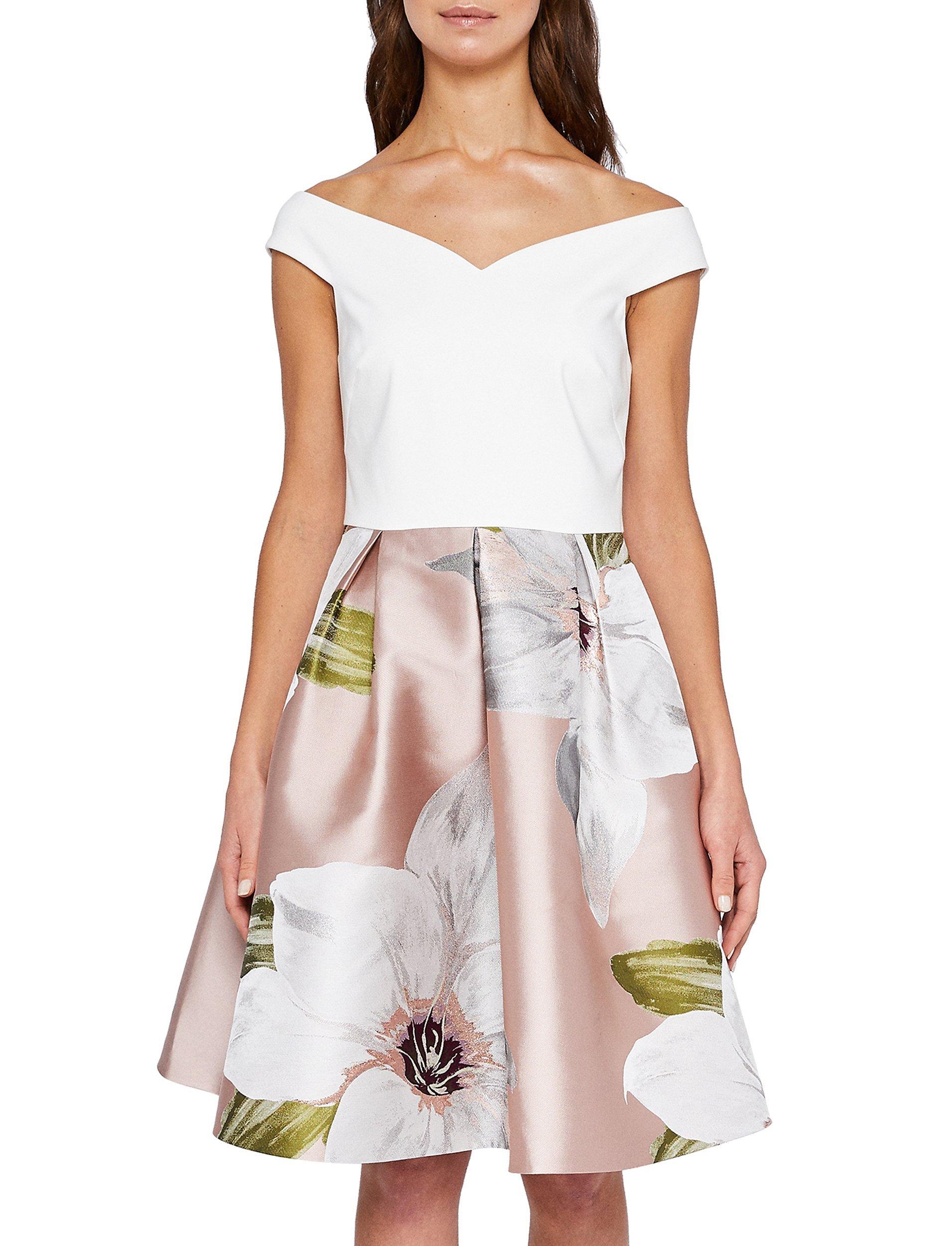 Ted Baker Chatsworth Jacquard Dress Natural