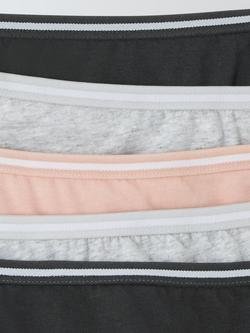 John Lewis Kids' Plain Bikini Briefs, Pack of 5, Black/Multi - view 2, Black/Multi