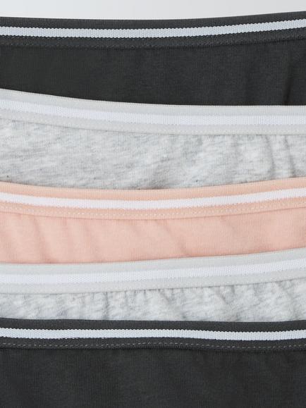 John Lewis Kids' Plain Bikini Briefs, Pack of 5, Black/Multi - view 2, Black/Multi