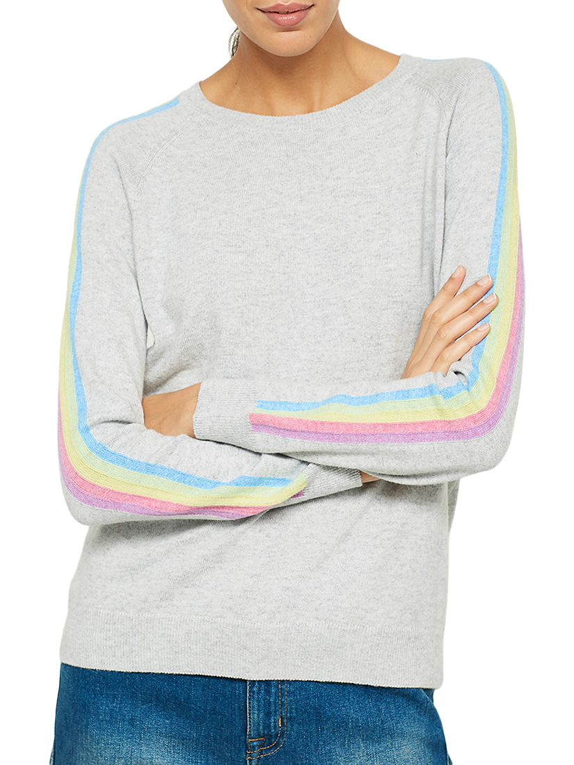 Jumper with rainbow stripe sleeves best sale