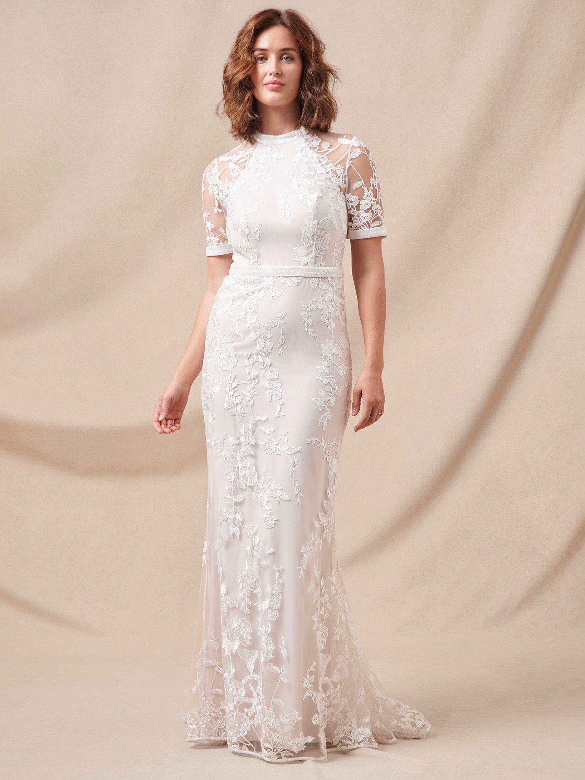 Phase Eight Poppy Embroidered Wedding Dress Pearl