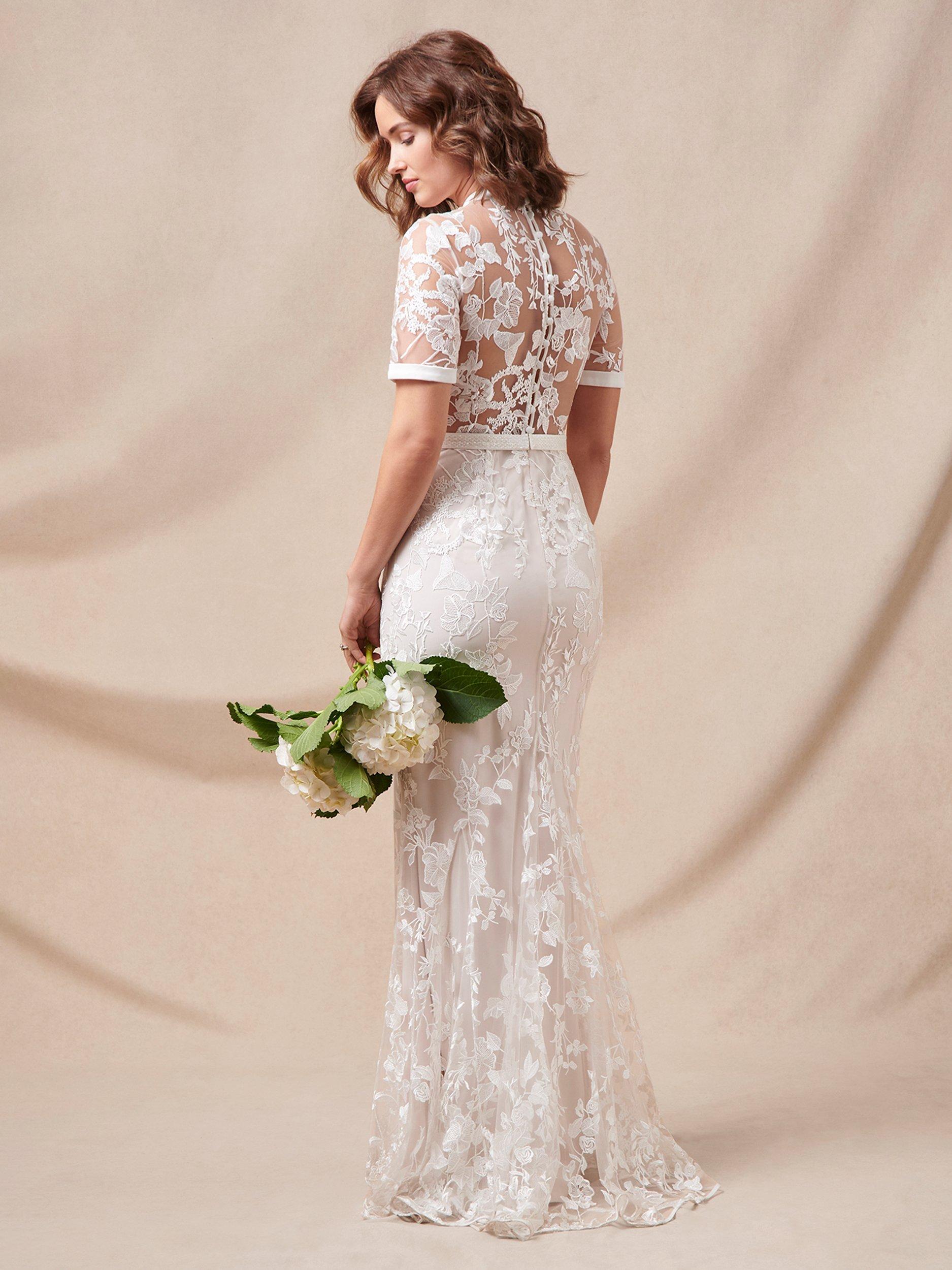 Phase Eight Poppy Embroidered Wedding Dress Pearl