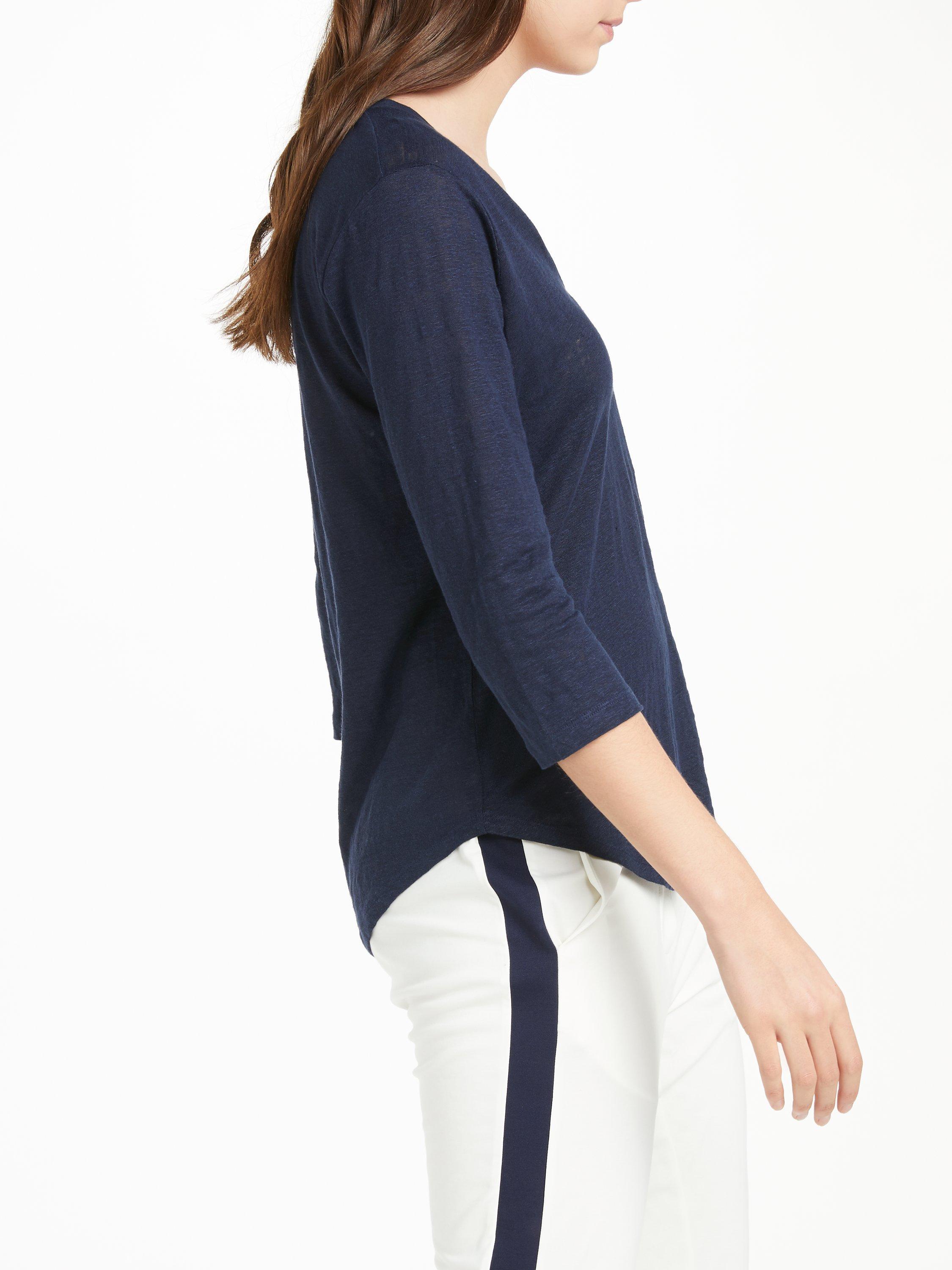 Product image 6 of 6, which shows Winser London Pure Linen Tunic Top, Midnight Navy, XS