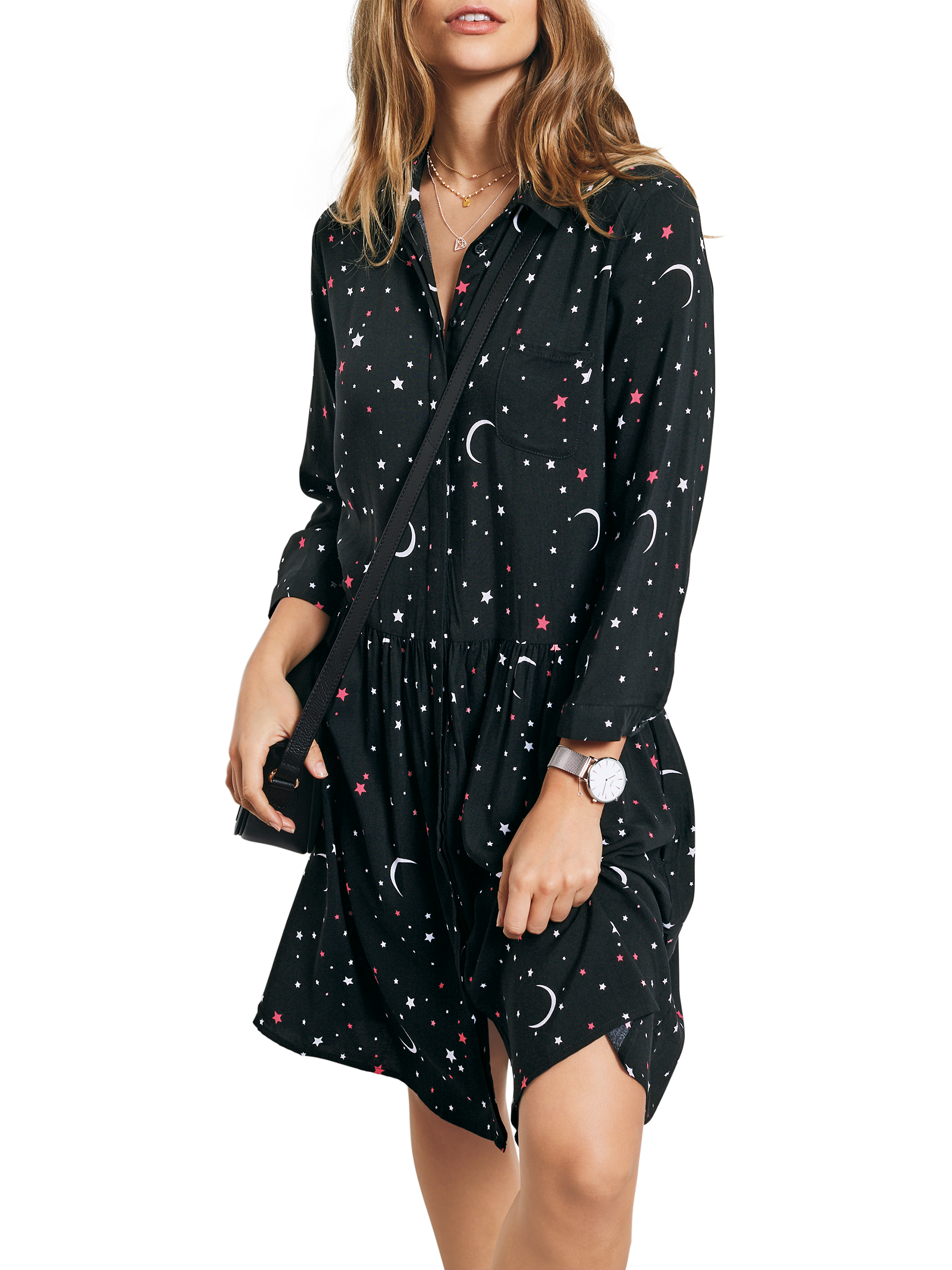 hush Moon Stars Emanuelle Dress, Black