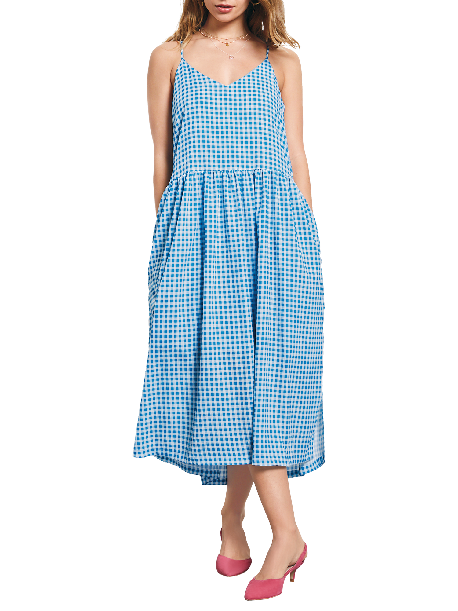 hush Tori Gingham Dress, French Blue/White