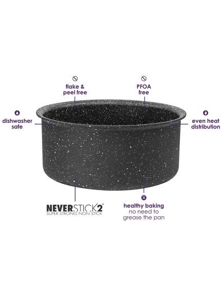 Eaziglide Neverstick2 Aluminium Non-Stick Round Cake Tin - view 2, Black