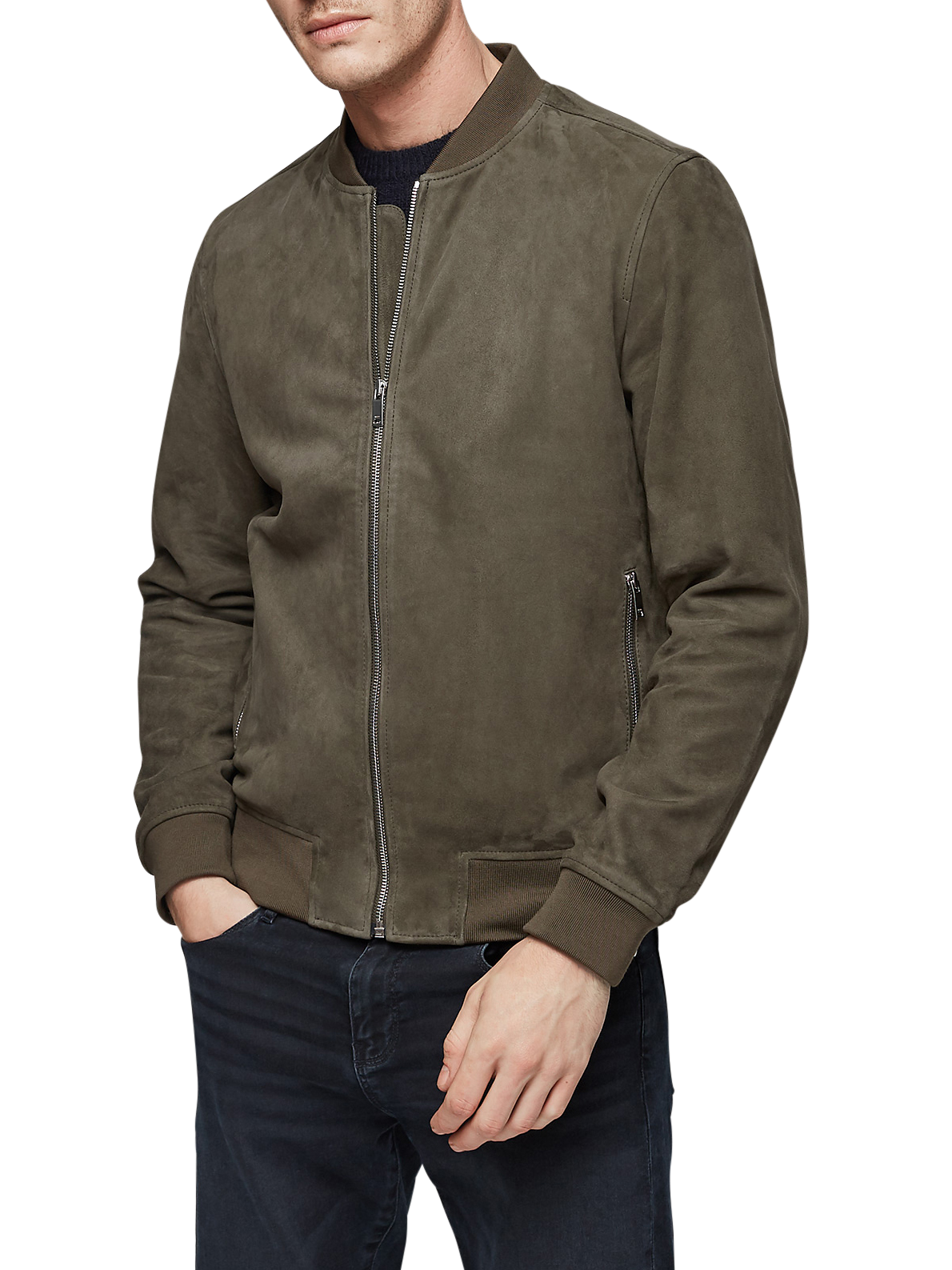 Reiss Venice Suede Bomber Jacket