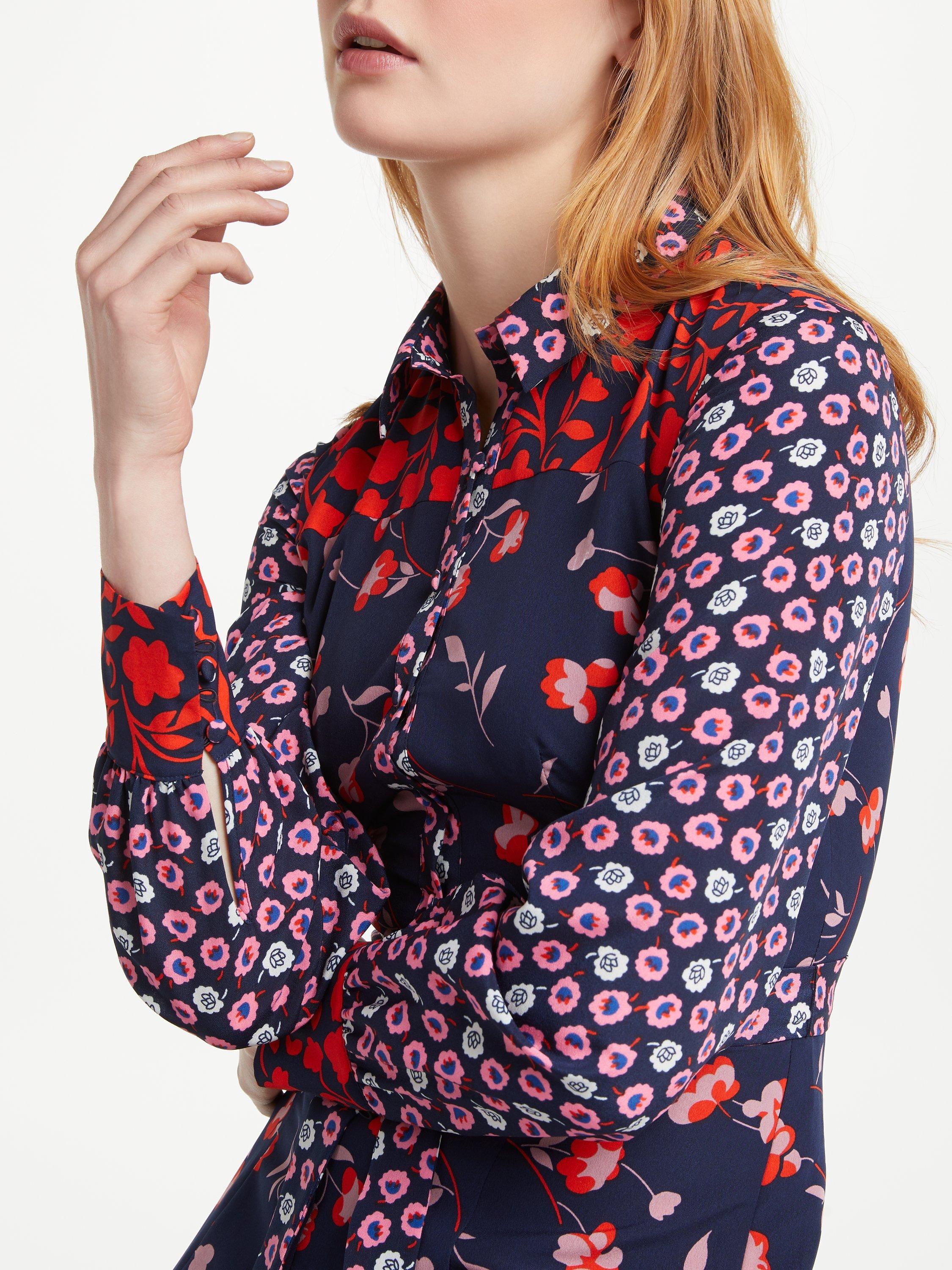 Boden Sybil Shirt Dress Navy Wildflower
