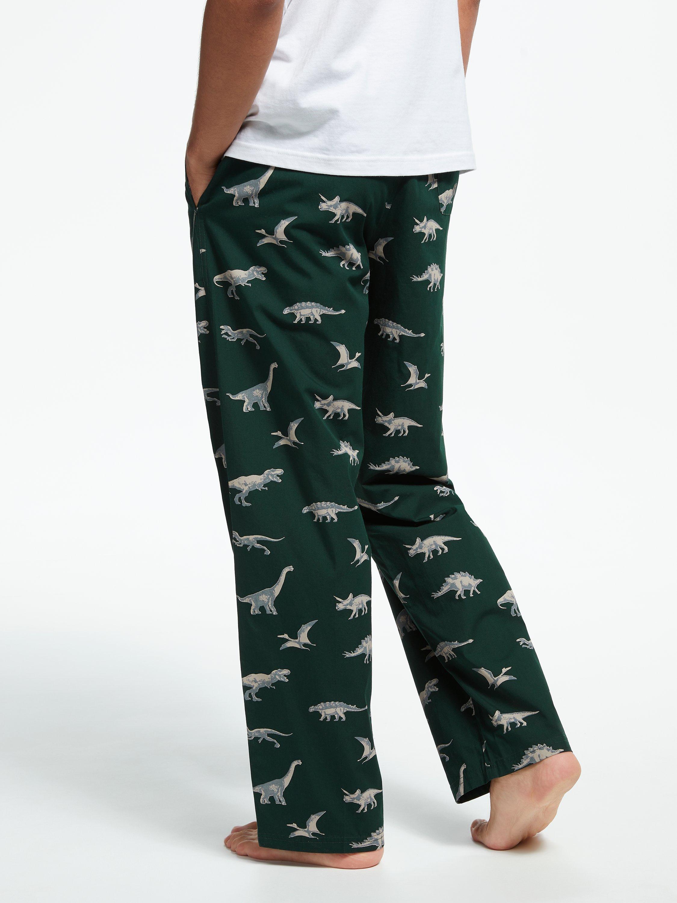 John Lewis Partners Dinosaur Novelty Print Pyjama Bottoms Green