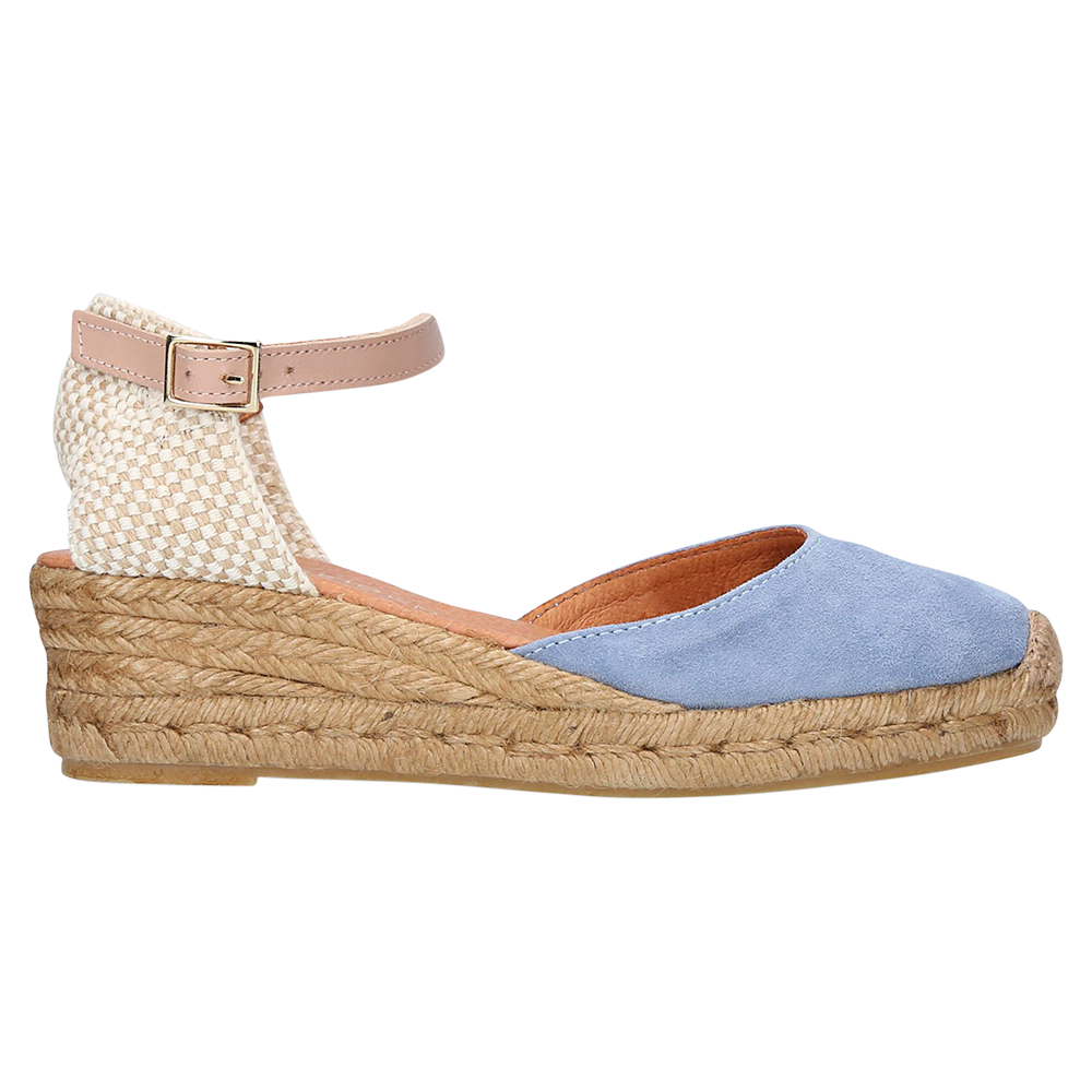 Kurt Geiger London Minty Wedge Heel Espadrilles, Pale Blue Suede