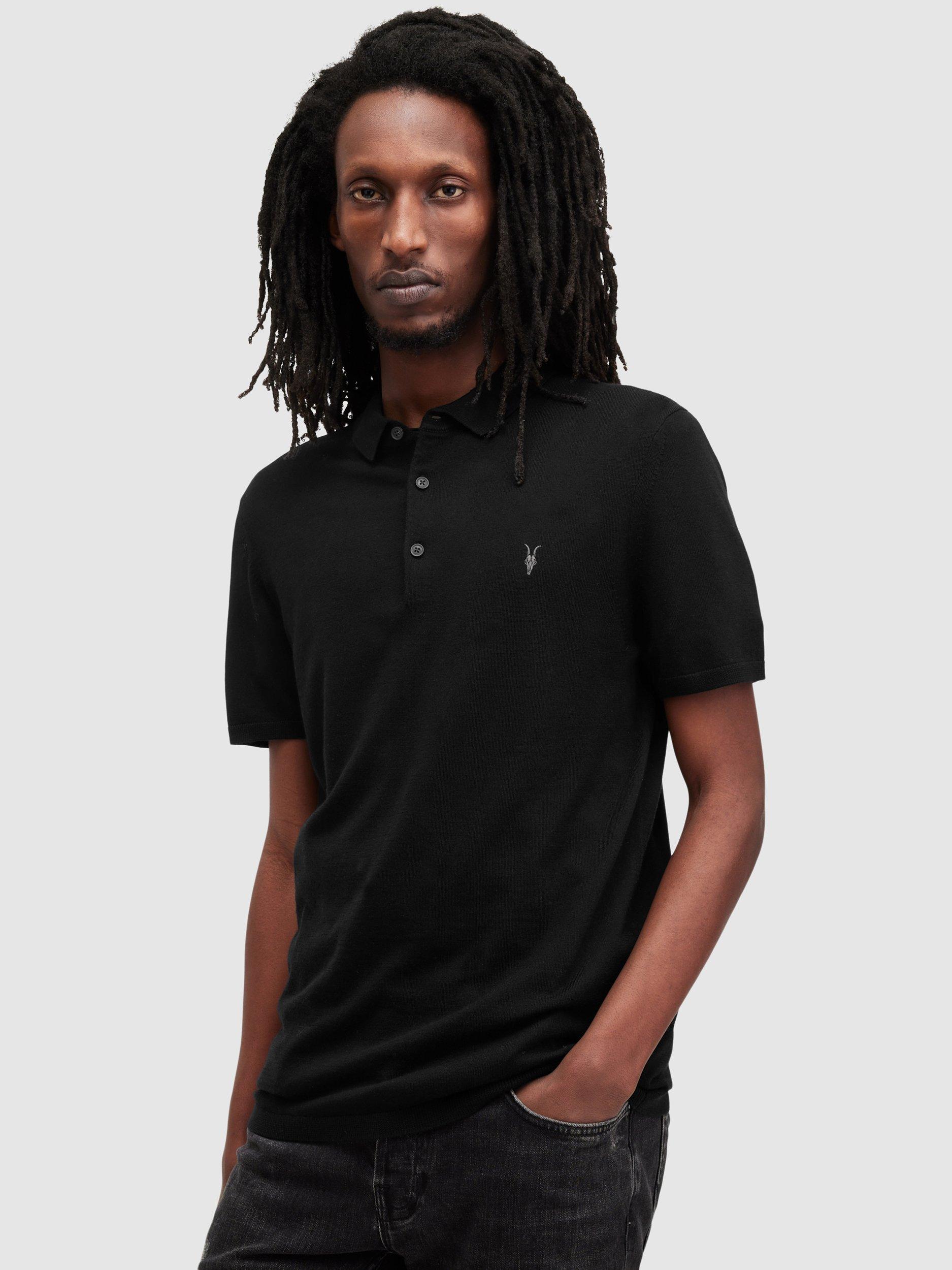 AllSaints Mode Merino Short Sleeve Polo Shirt