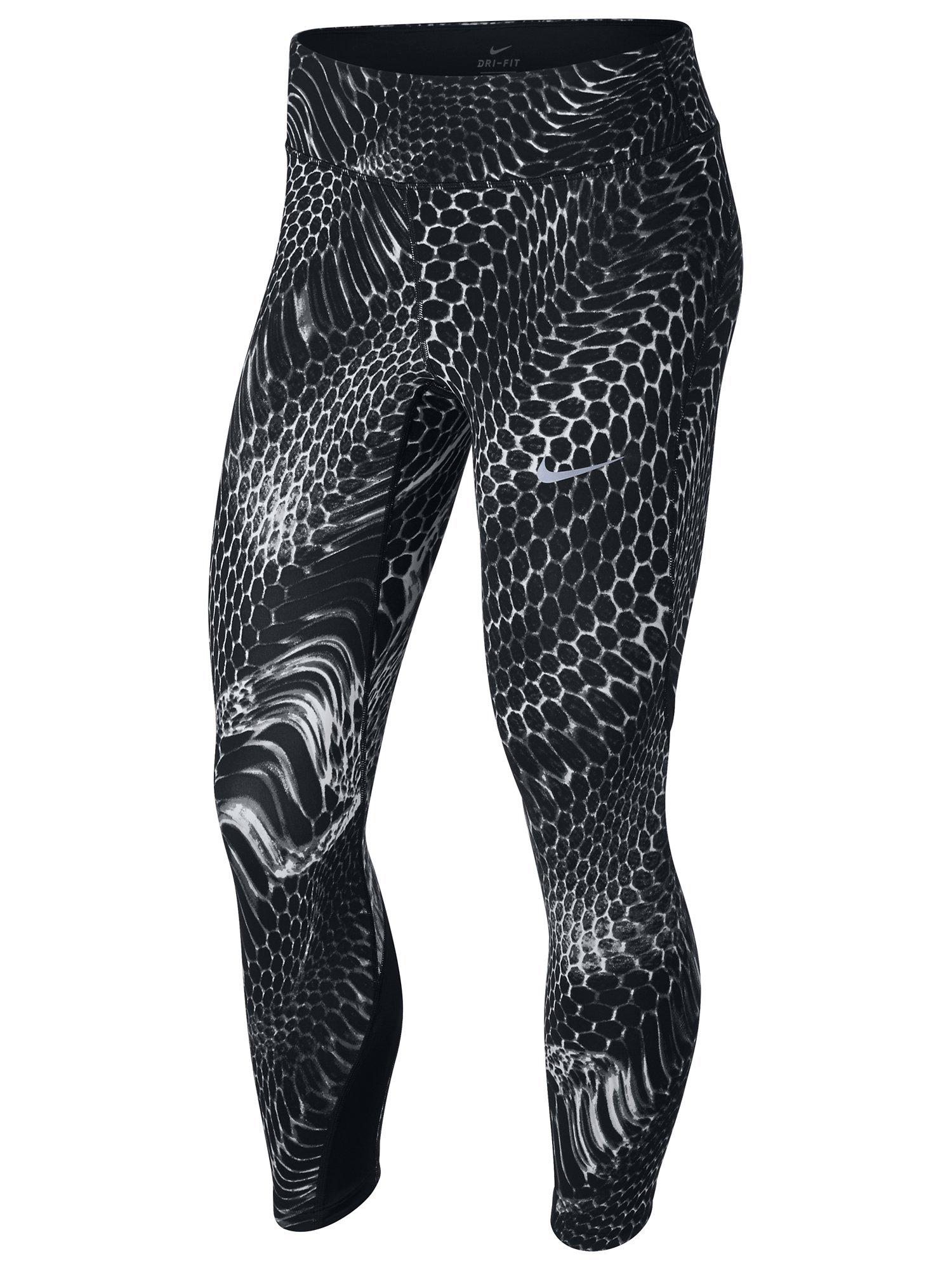 Nike Power Epic Lux Running Crops Leggings, Black/Reflective Silver