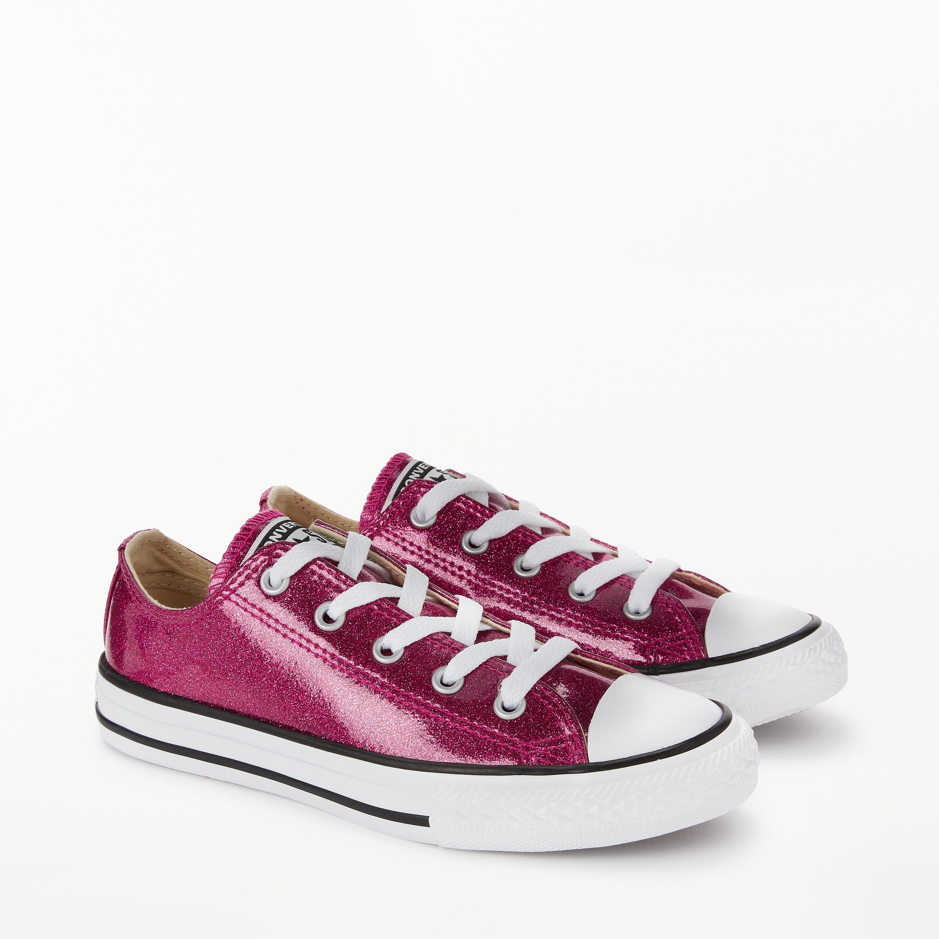 Converse Chuck Taylor All Star Ox Trainers Red Glitter