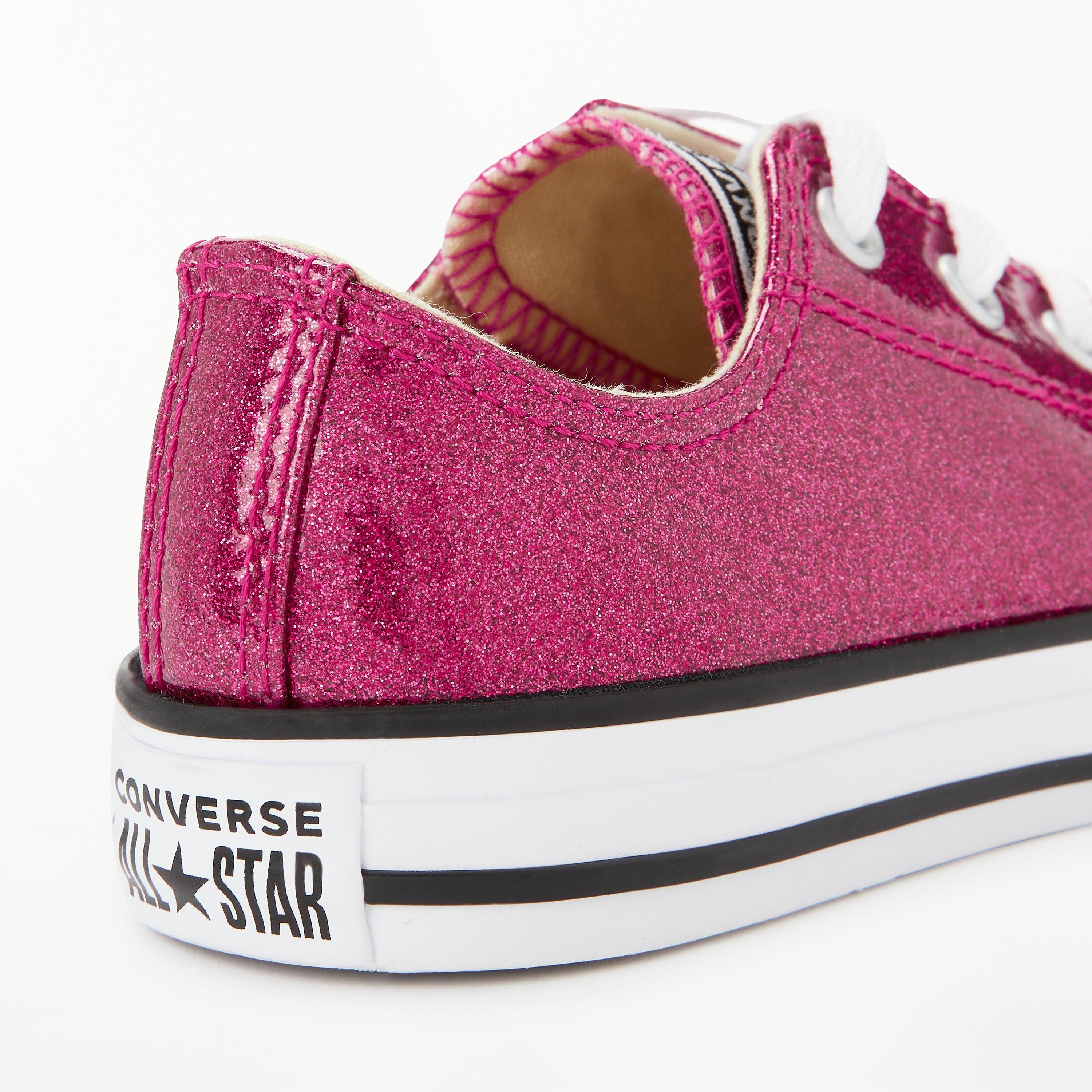 Converse Chuck Taylor All Star Ox Trainers Red Glitter