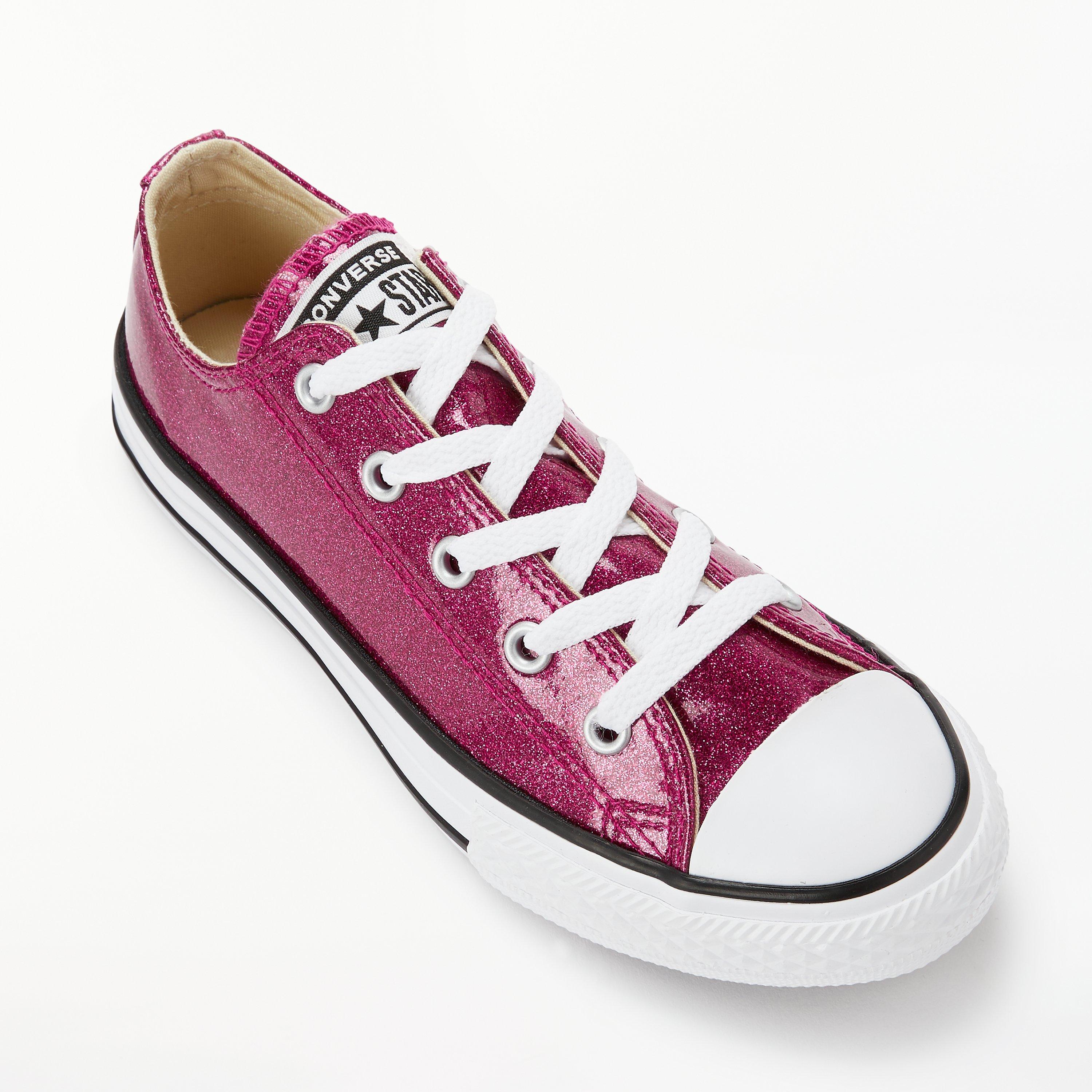 Converse Chuck Taylor All Star Ox Trainers Red Glitter