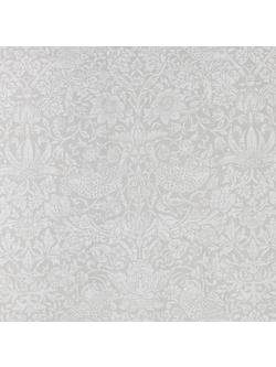 Morris & Co. Strawberry Thief Pure Pair Lined Pencil Pleat Curtains, Natural - view 2, Natural