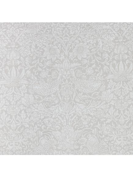 Morris & Co. Strawberry Thief Pure Pair Lined Pencil Pleat Curtains, Natural - view 2, Natural