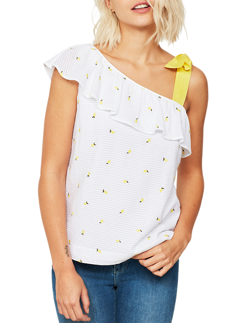 Mint Velvet Lemon Embroidered Cami Top, Ivory