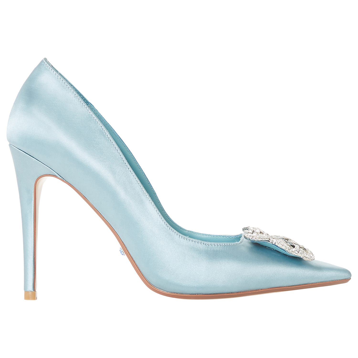 Dune Bridal Collection Breanna Jewel Stiletto Court Shoes Light Blue Satin