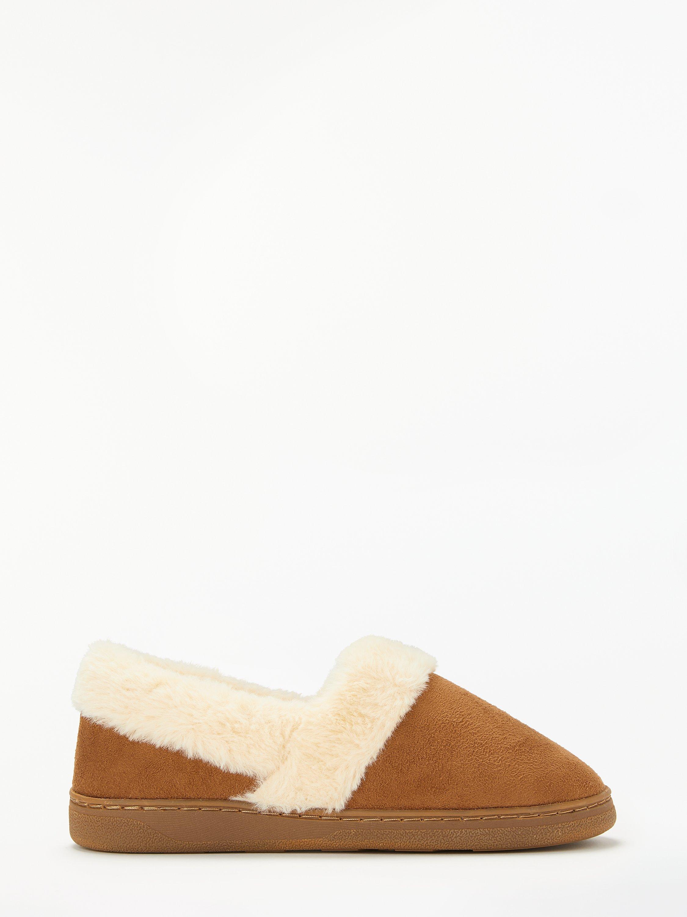 John Lewis & Partners Comfort Cuff Boot Slippers, Chestnut