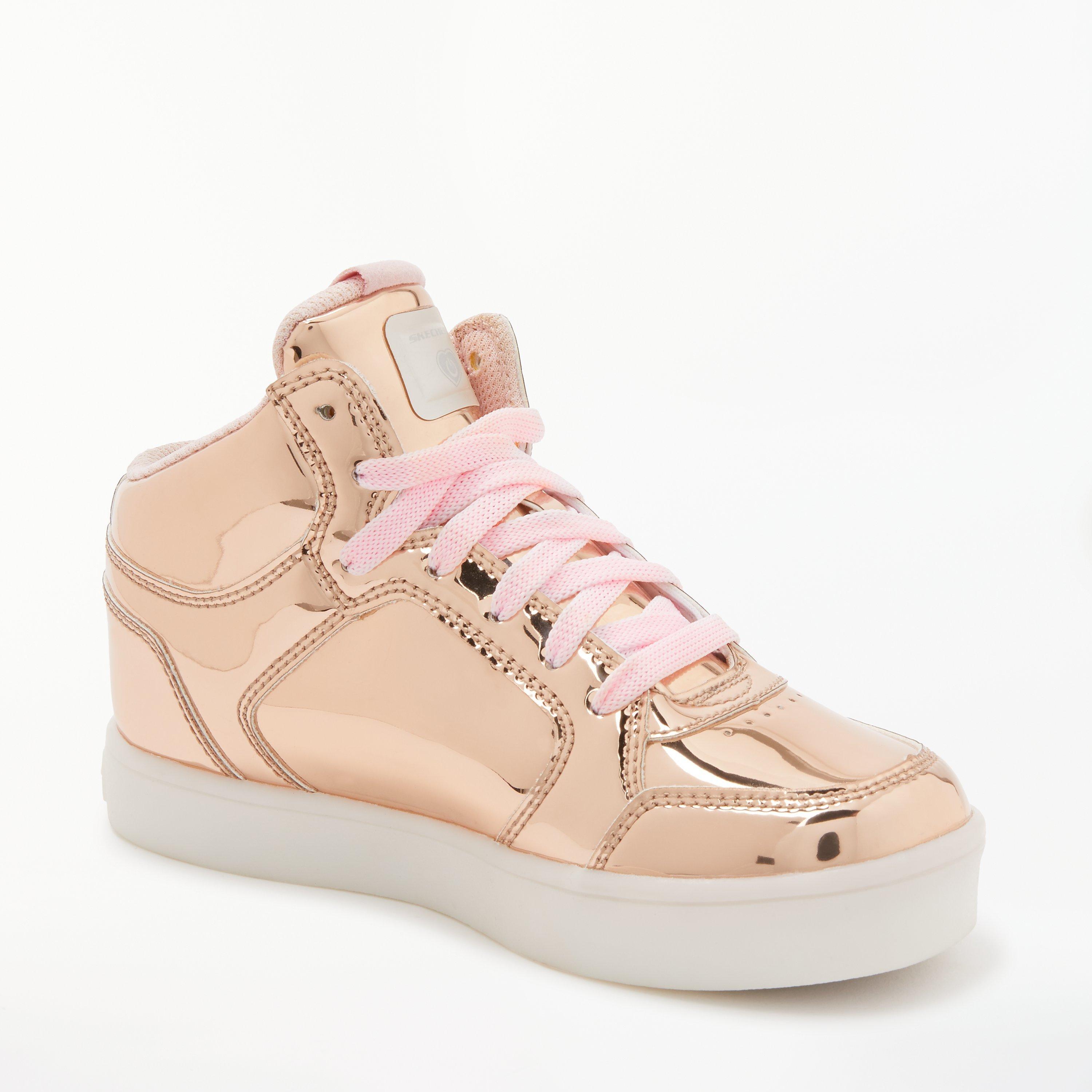 Skechers light up shoes rose gold on sale