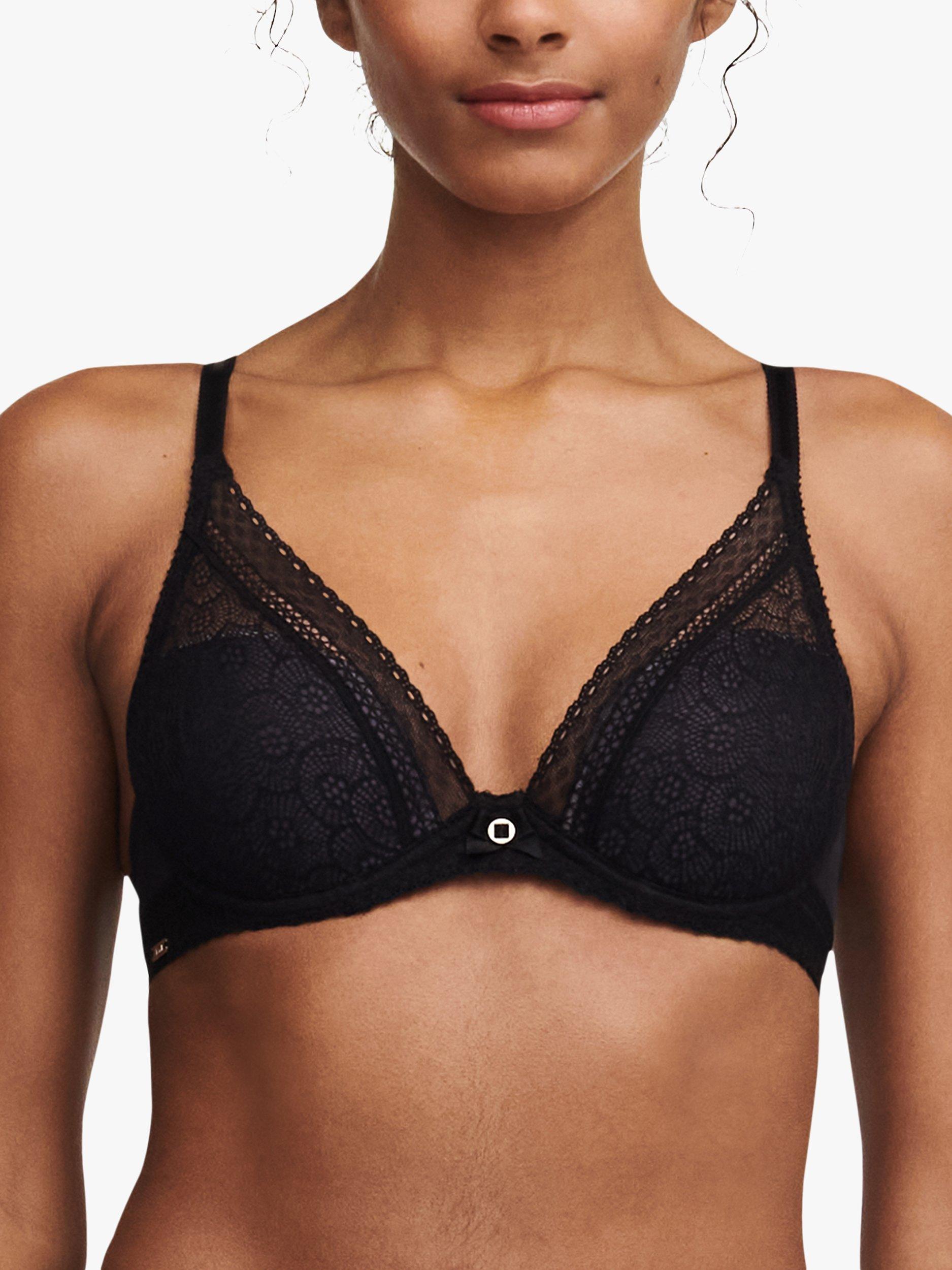 Product image 1 of 6, which shows Chantelle Festivite Plunge T-Shirt Bra, Black, 30D