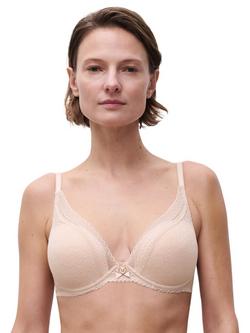Chantelle Festivite Plunge T-Shirt Bra, Golden Beige
