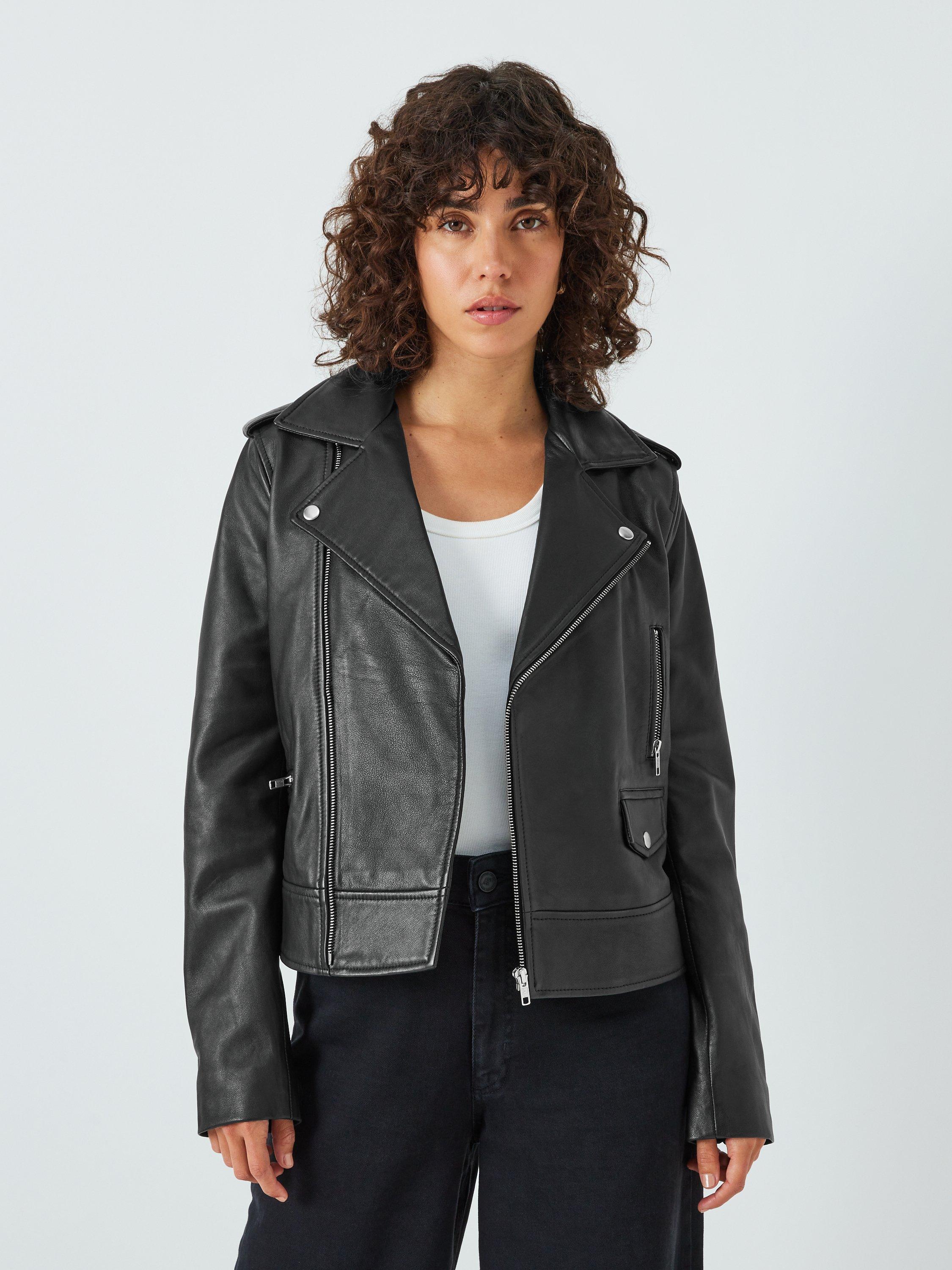 AND OR Leather Biker Jacket Black