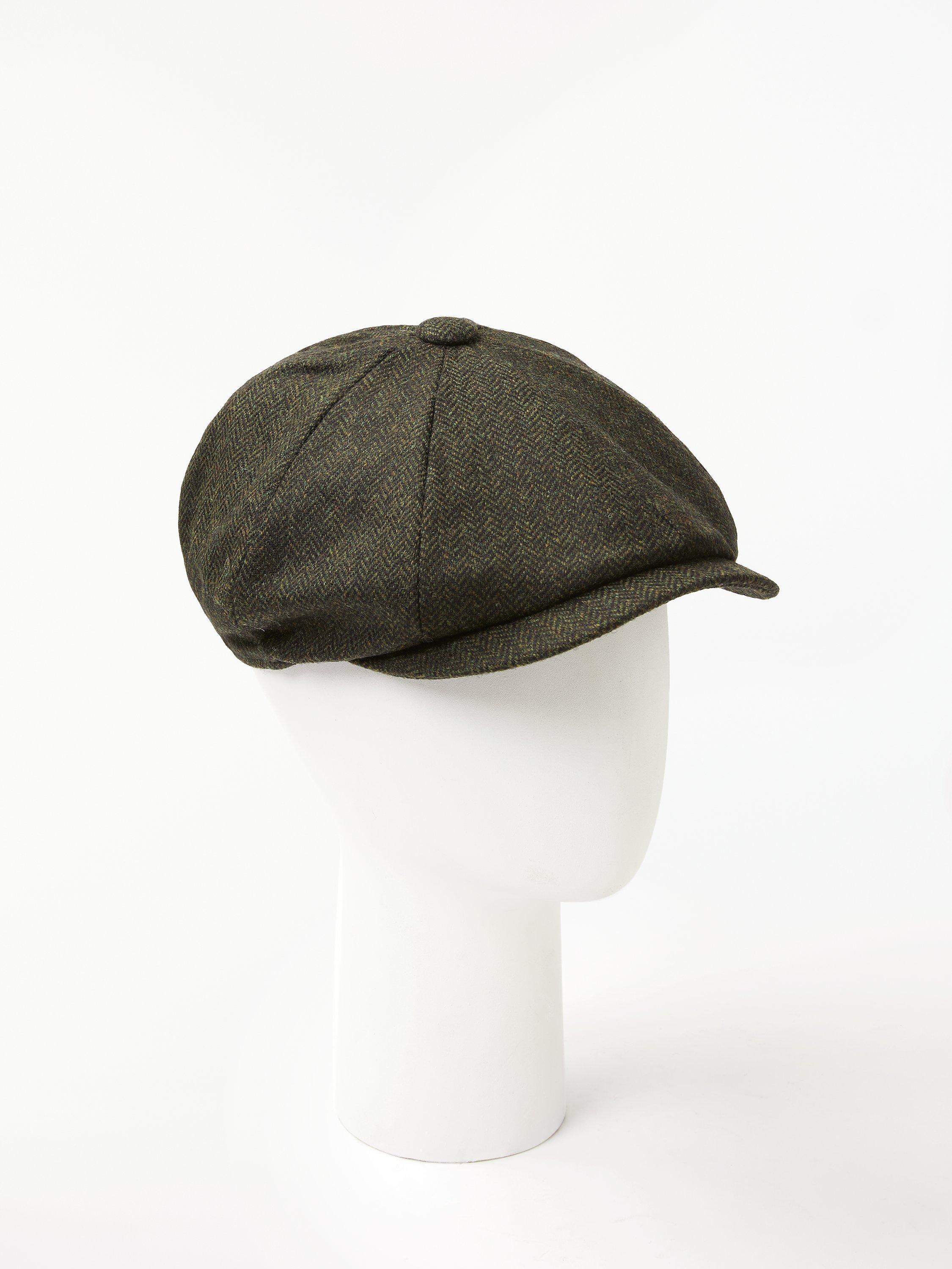 John Lewis & Partners Tweed Baker Boy Hat, Green