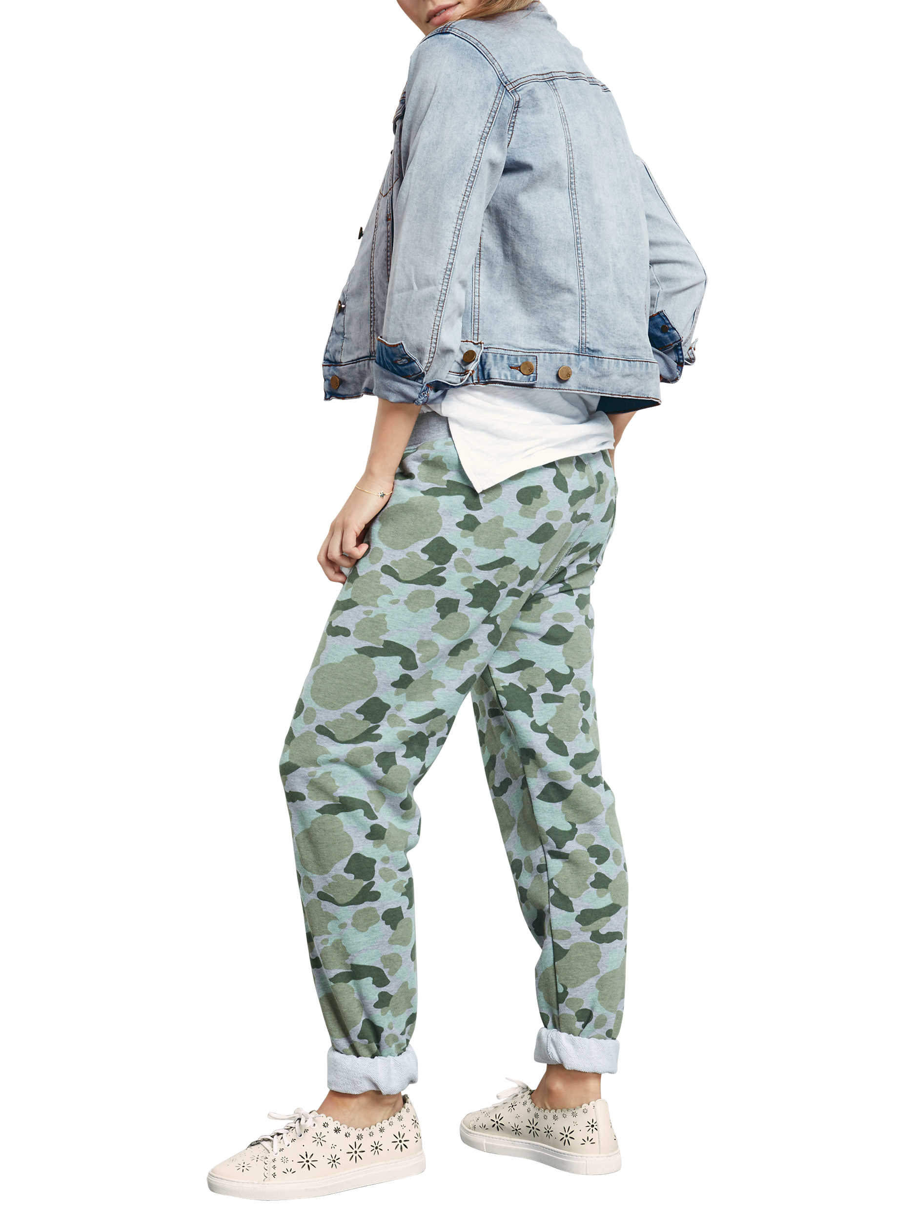 hush Camo Print Loop Joggers Green