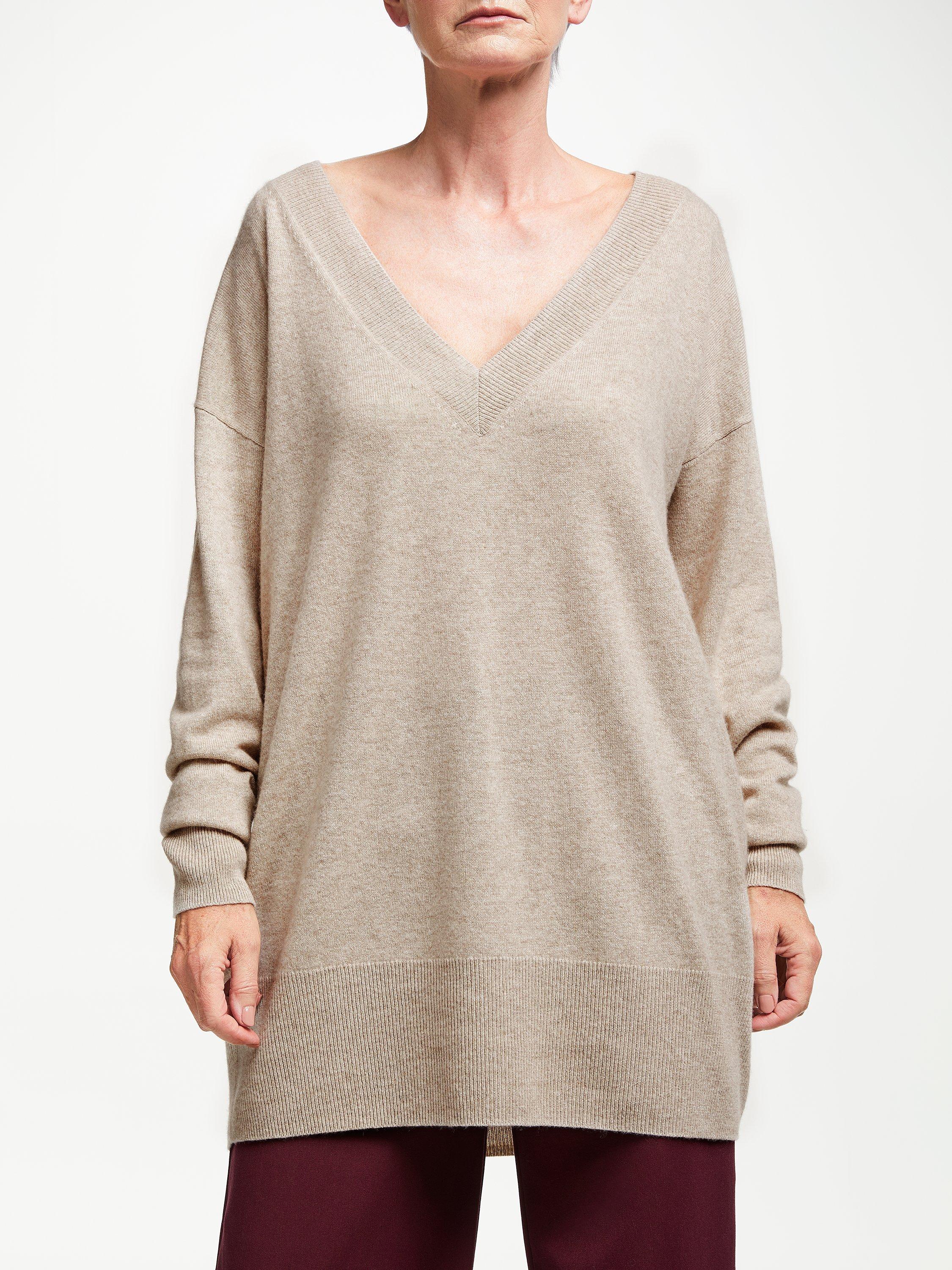John Lewis & Partners Cashmere Relaxed V-Neck Sweater