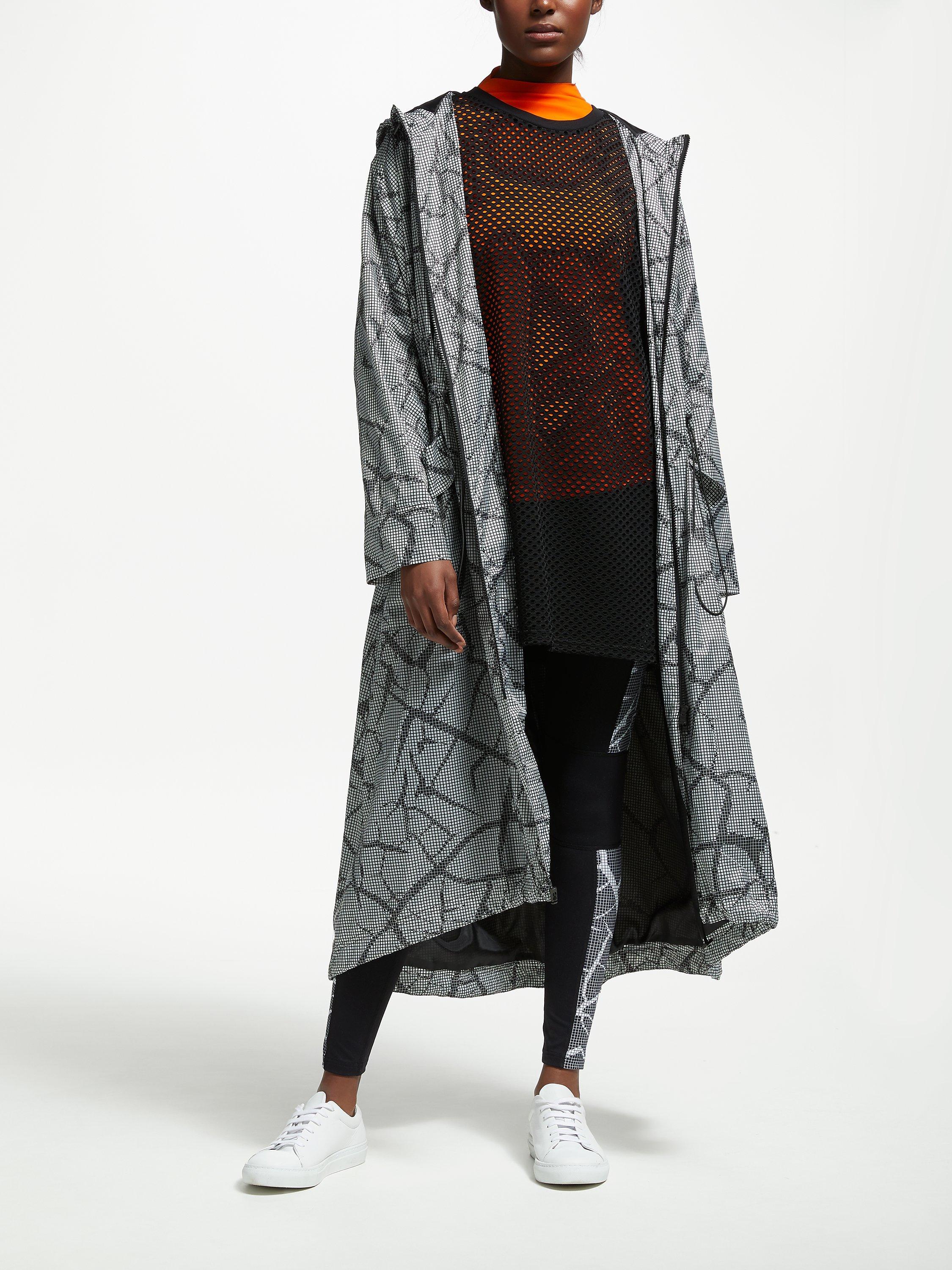 PATTERNITY + John Lewis Crackle Print Longline Parka, Black/White