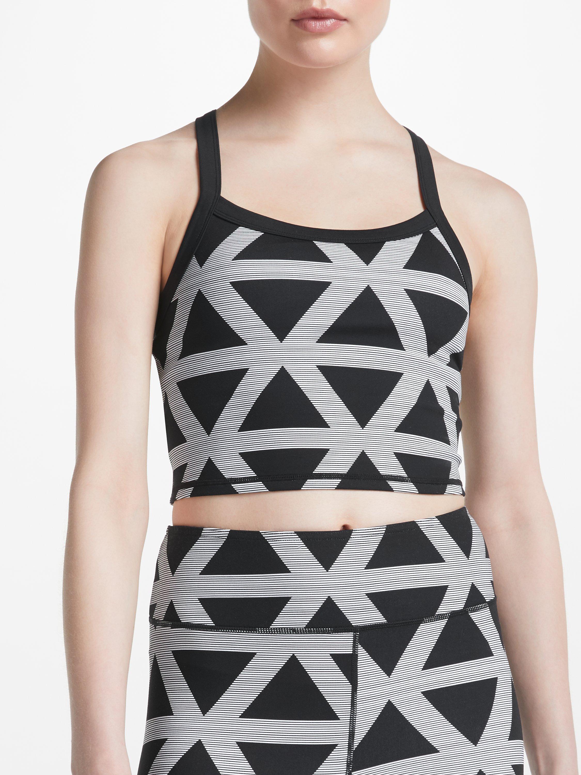 PATTERNITY + John Lewis Triangle Print Bra Top, Black/White