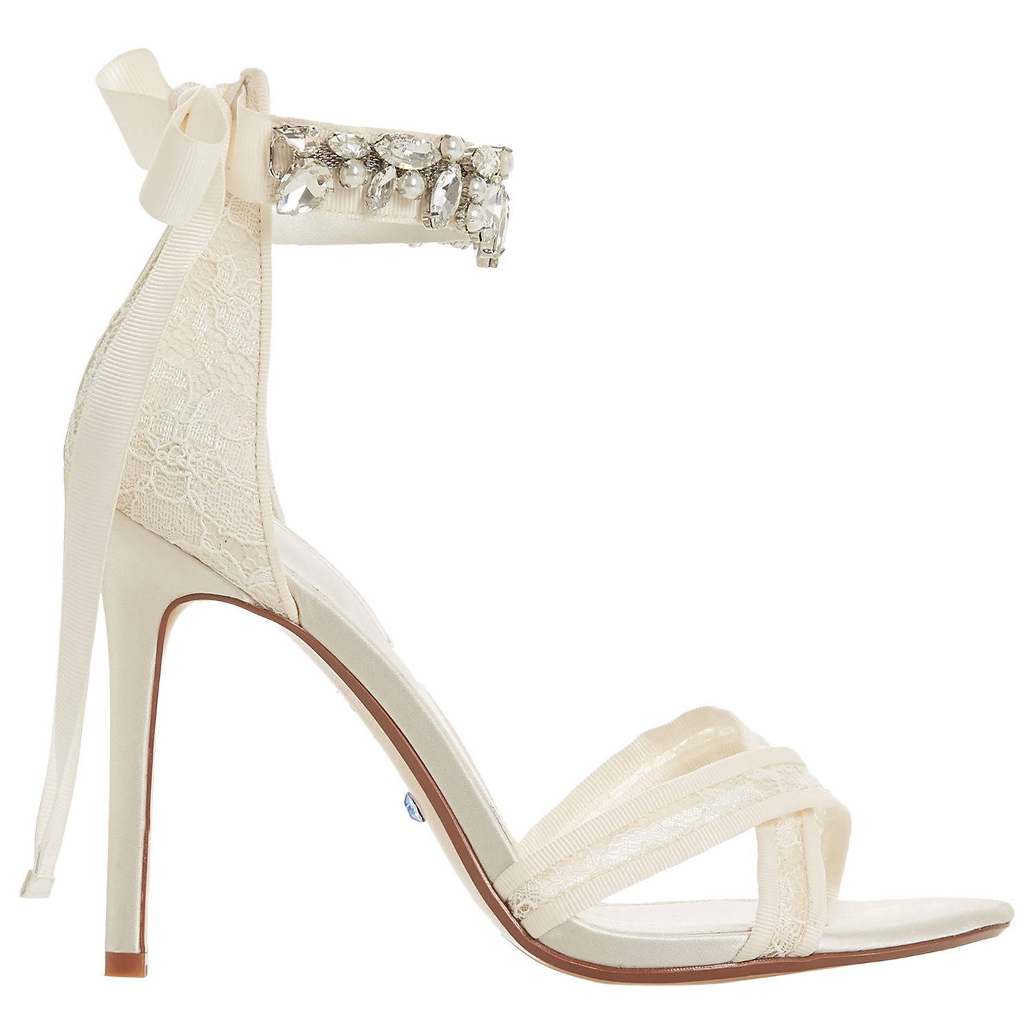 Dune Bridal Collection Memories Lace Stiletto Sandals, Ivory