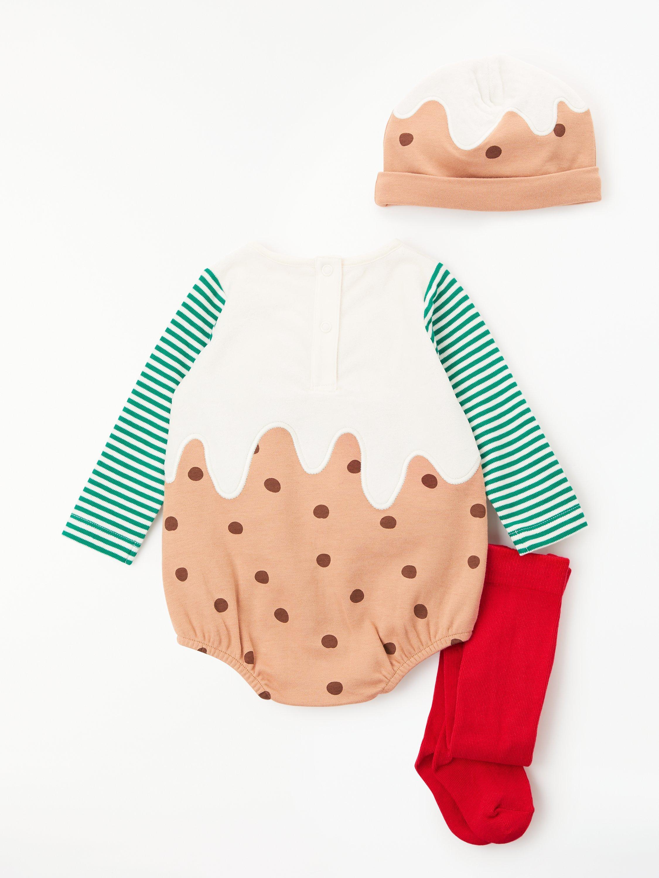 John Lewis Partners Baby Christmas Pudding Romper Set Multi